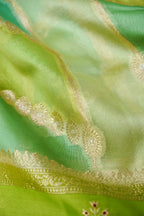 Kora Silk Rangkaat Saree Zari Weaving – Green