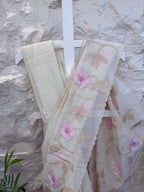 Linen Saree with Tissue Appliqué Work