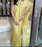 Handloom Linen tissue - Lemon Yellow