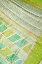 Kora Silk Rangkaat Saree Zari Weaving – Green