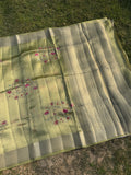 Pastel Green Kora Silk Saree