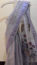 Lavender Kota Tissue Pichwai Appliqué Saree