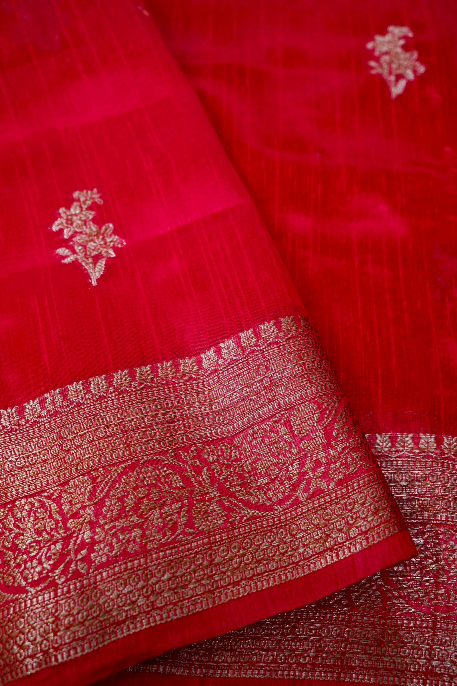 Raw Silk Saree with Antique Zari -Pink