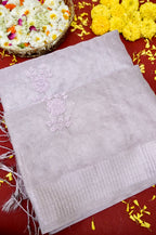 Tissue Kota Saree with All-Over Moti Handwork – Lavender
