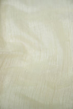 Linen Saree with Appliqué Work – Ivory Cream