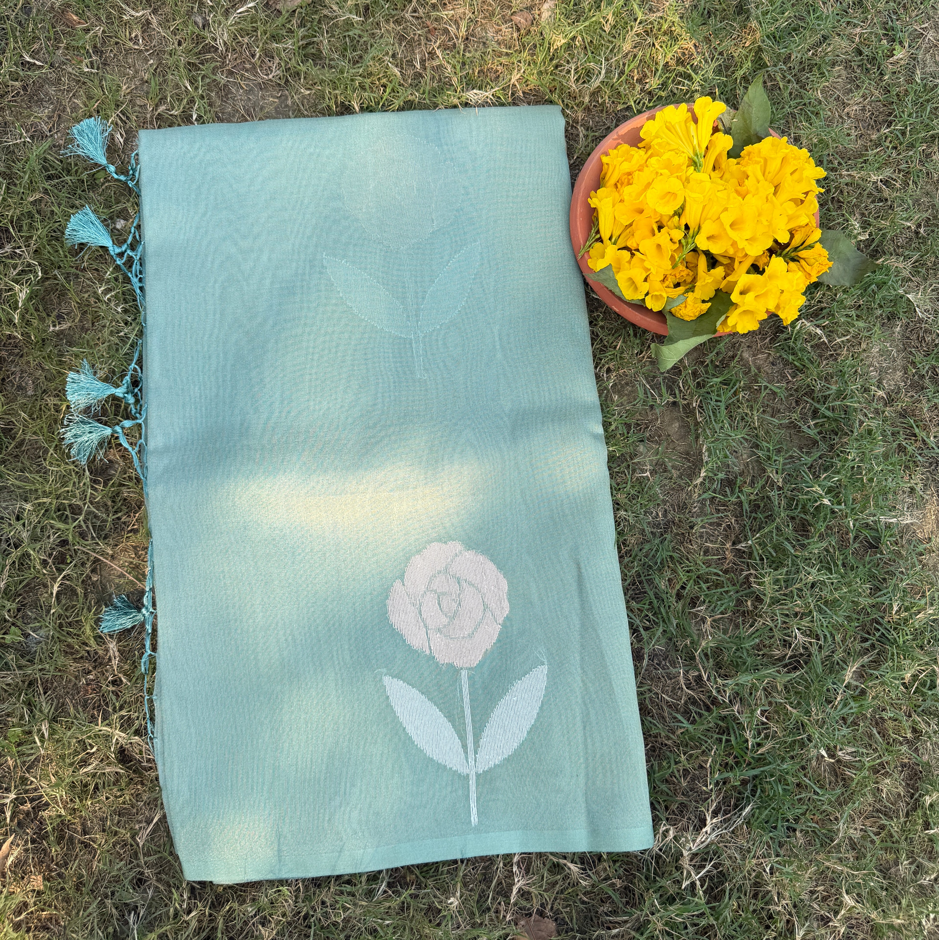 Handloom Linen Tissue- Blue