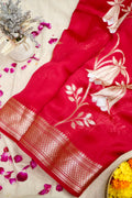 Kora Silk Saree - Pink