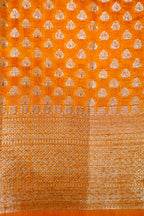 Raw Silk Saree with Antique Zari - Mustard
