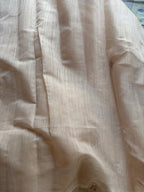 Linen Saree with Appliqué Pallu & Embroidered Body – Peach