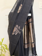 Handloom Raw Silk Saree - Black