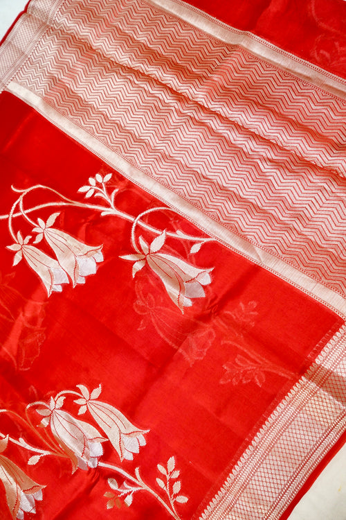 Kora Silk Saree - Red