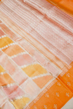 Kora Silk Rangkaat Saree Zari Weaving – Orange