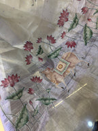 Lavender Kota Tissue Pichwai Appliqué Saree