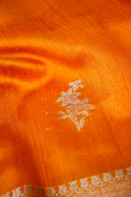 Raw Silk Saree with Antique Zari - Mustard