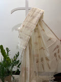 Off White Linen Saree with Gold Weaving