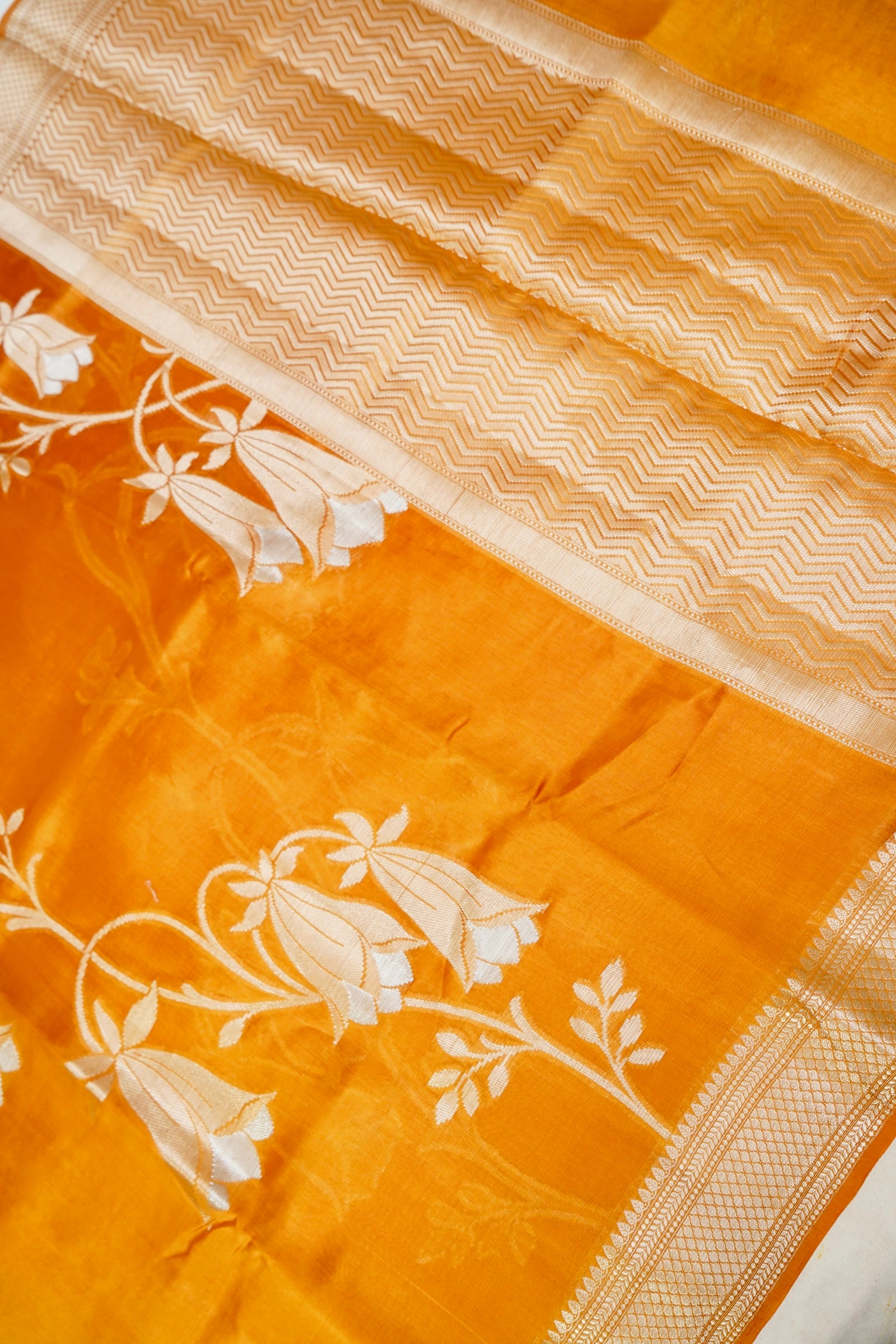Kora Silk Saree  – Mustard Yellow