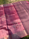 Dusty Rose Kora Silk Saree