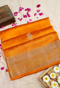 Raw Silk Saree with Antique Zari - Mustard