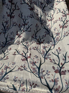 Linen Saree with Artistic Printed Pallu - Rose Pink