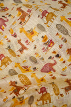 Cotton Linen Printed Saree -Pink