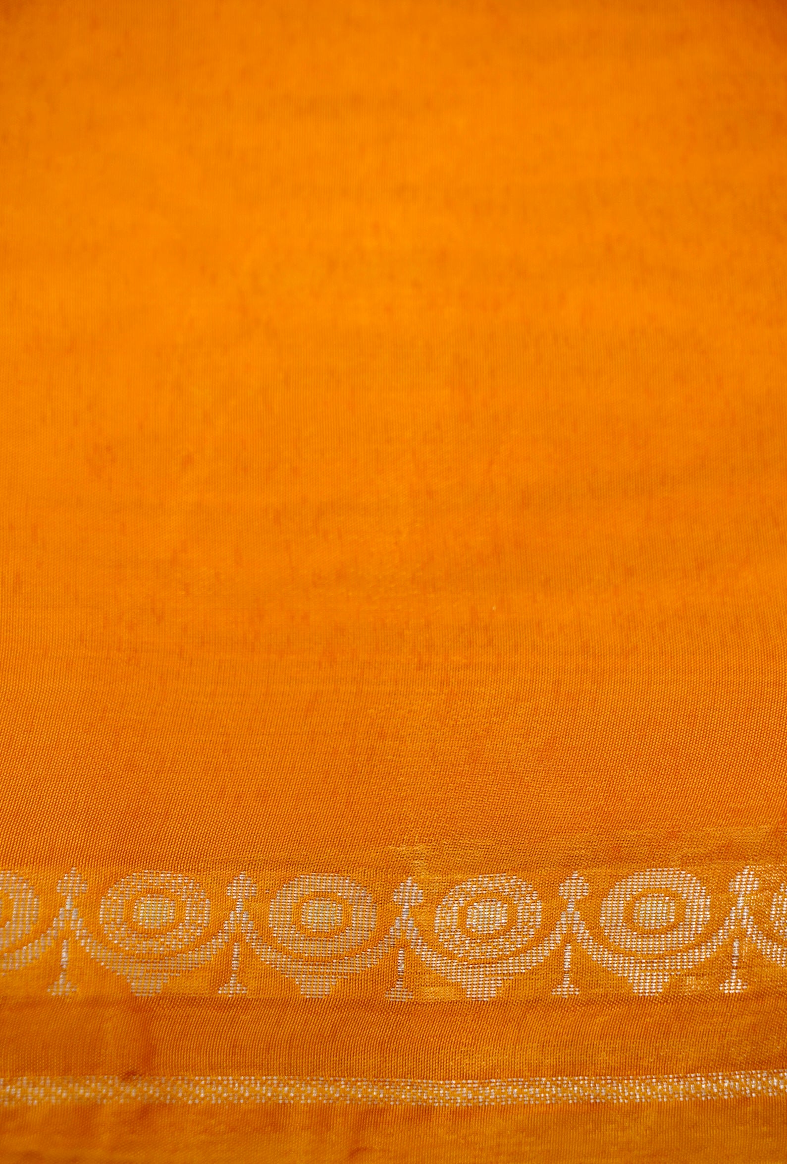Ombré Paper Silk Saree with Woven Leaf Motifs  – Mustard Glow