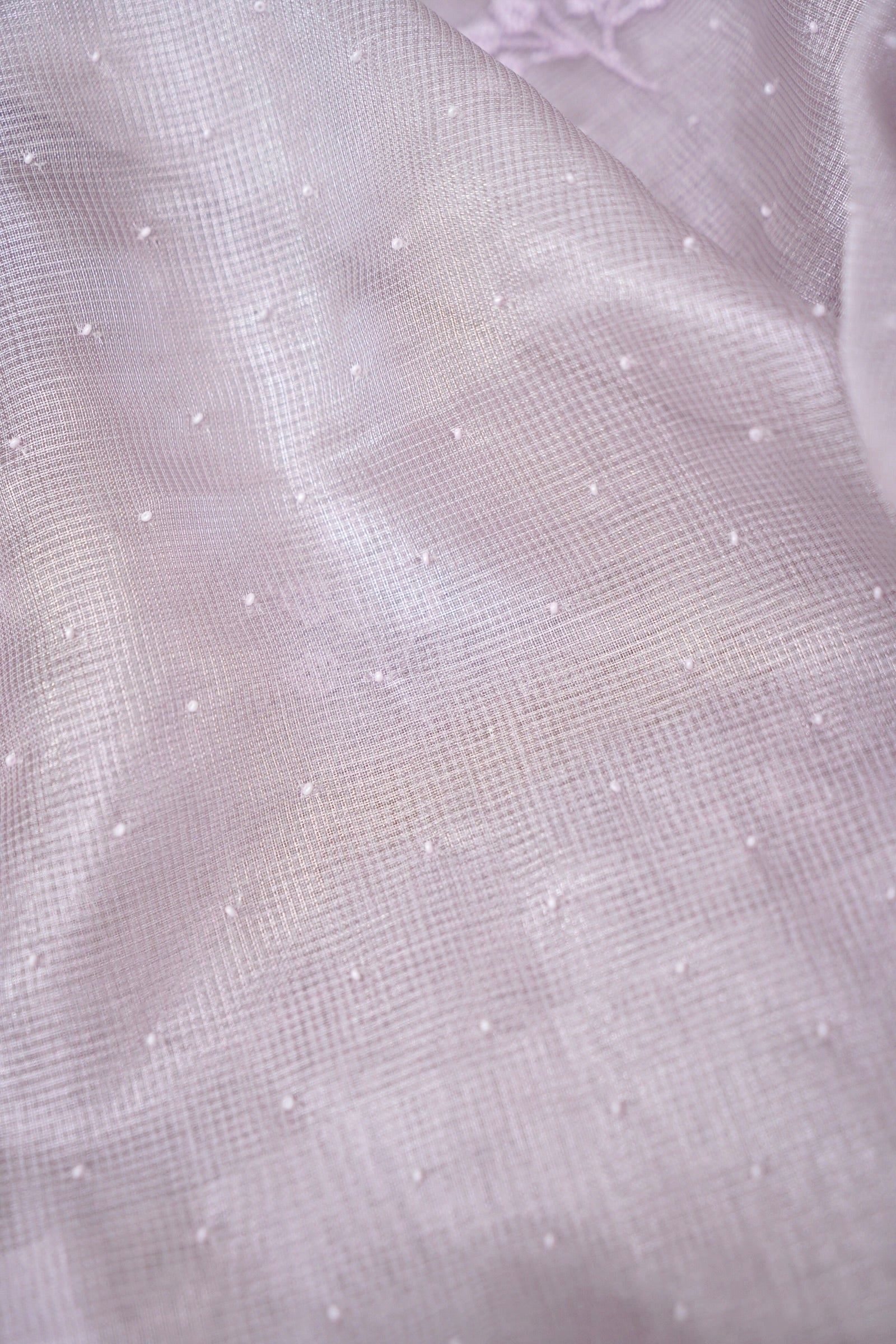 Tissue Kota Saree with All-Over Moti Handwork – Lavender