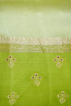 Kora Silk Rangkaat Saree Zari Weaving – Green