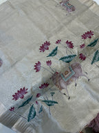 Rose gold Kota Tissue Pichwai Appliqué Saree