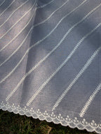 Tissue Saree with Diagonal Thread Embroidery- Pastel Blue