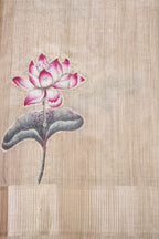 Kota Tissue Saree with Appliqué & Cutdana Work – Rose Gold