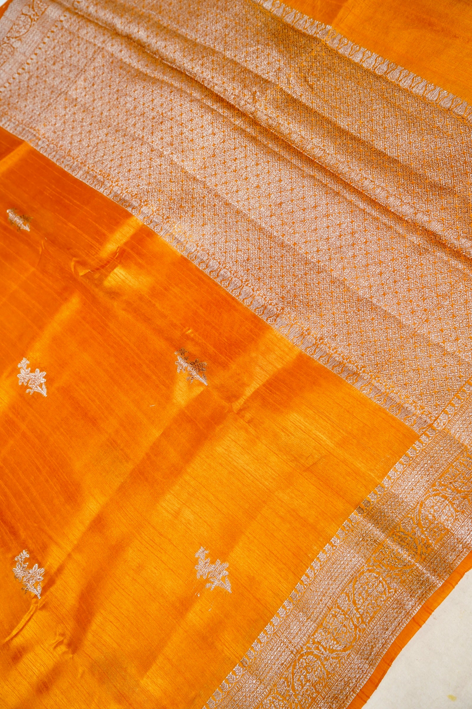 Raw Silk Saree with Antique Zari - Mustard