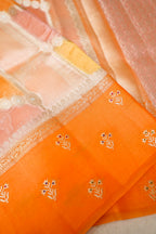 Kora Silk Rangkaat Saree Zari Weaving – Orange