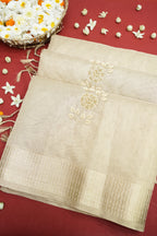Tissue Kota Saree with All-Over Moti Handwork – Lavender