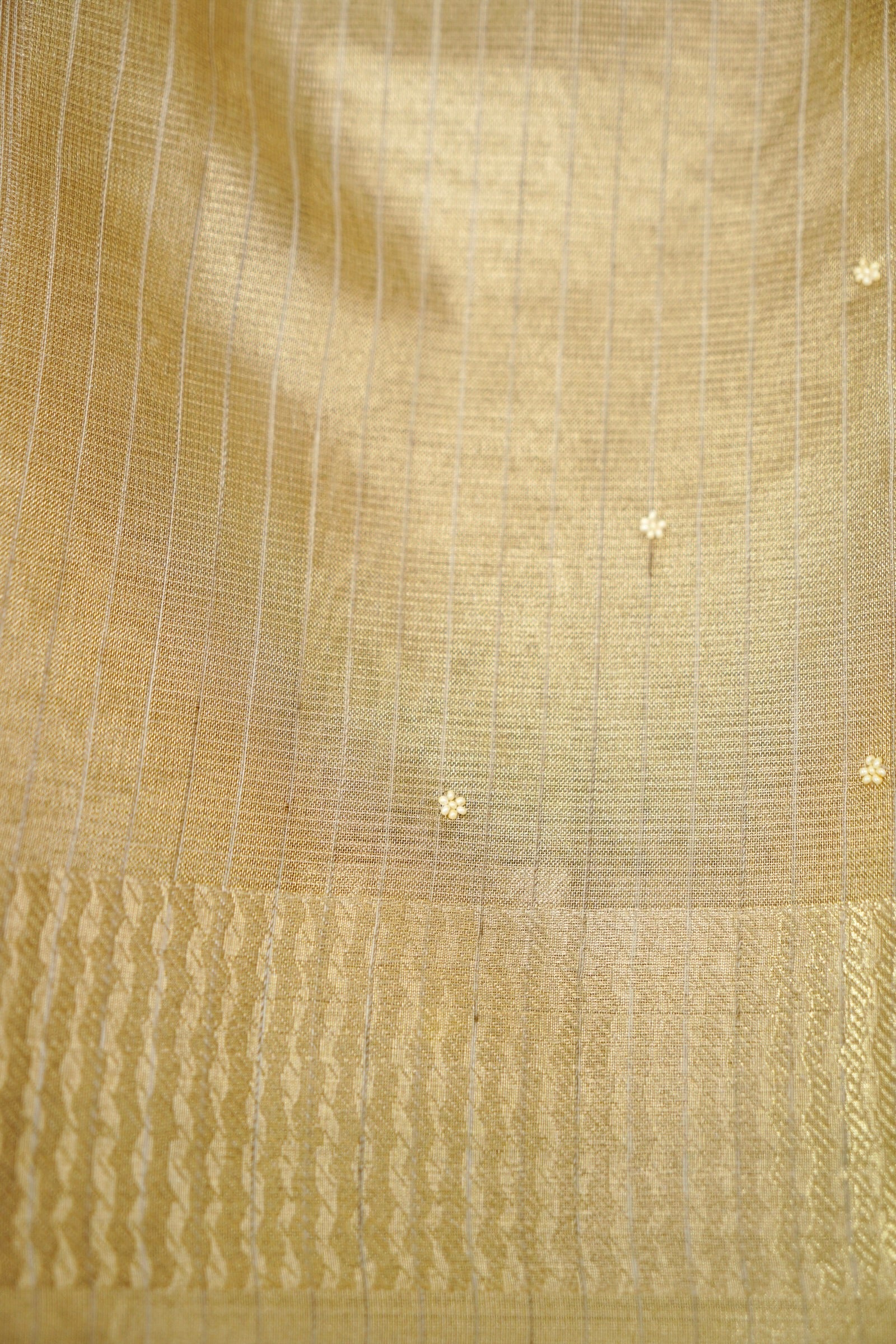 Tissue Kota Saree with All-Over Moti Handwork – Lavender
