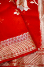 Kora Silk Saree - Red