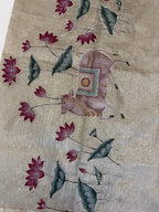 Rose gold Kota Tissue Pichwai Appliqué Saree
