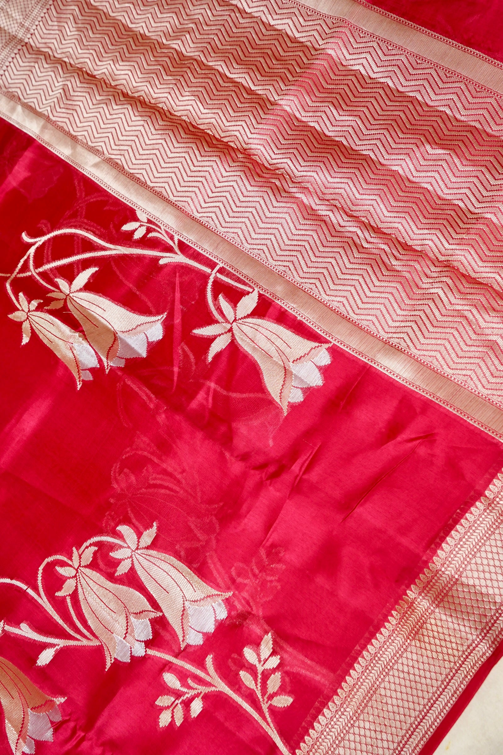 Kora Silk Saree - Pink