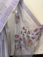 Lavender Kota Tissue Pichwai Appliqué Saree