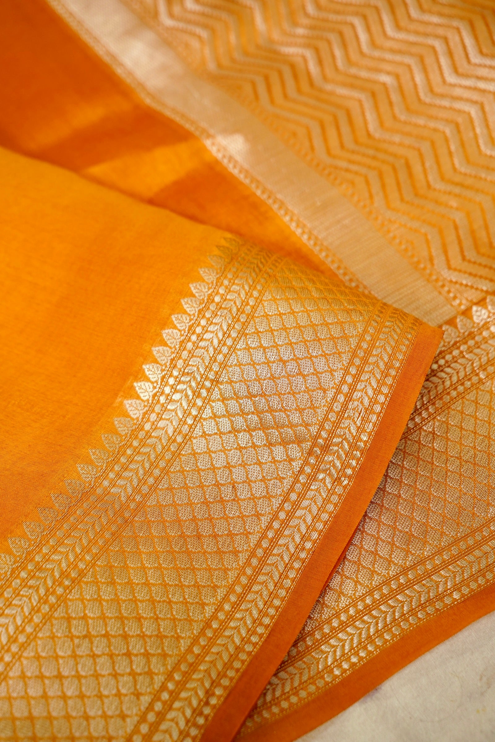 Kora Silk Saree  – Mustard Yellow