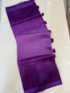 Ombre Raw Silk Organza with Embroidered Border – Pink
