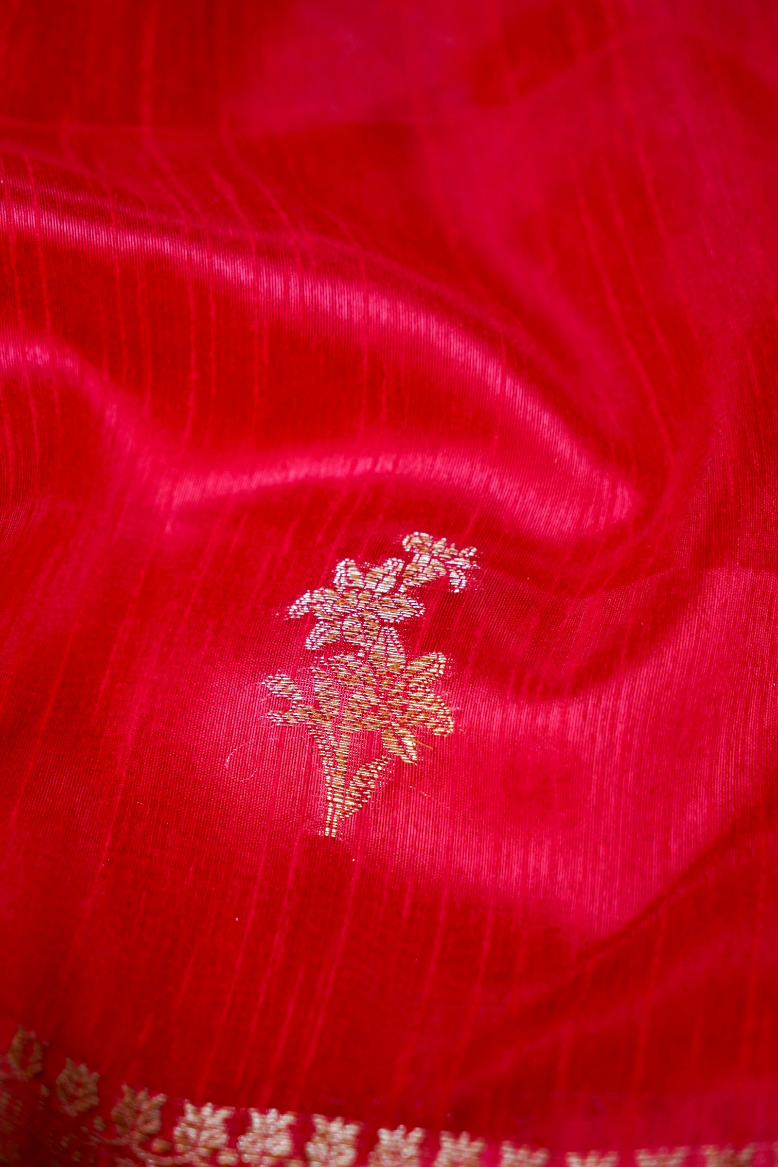 Raw Silk Saree with Antique Zari -Pink