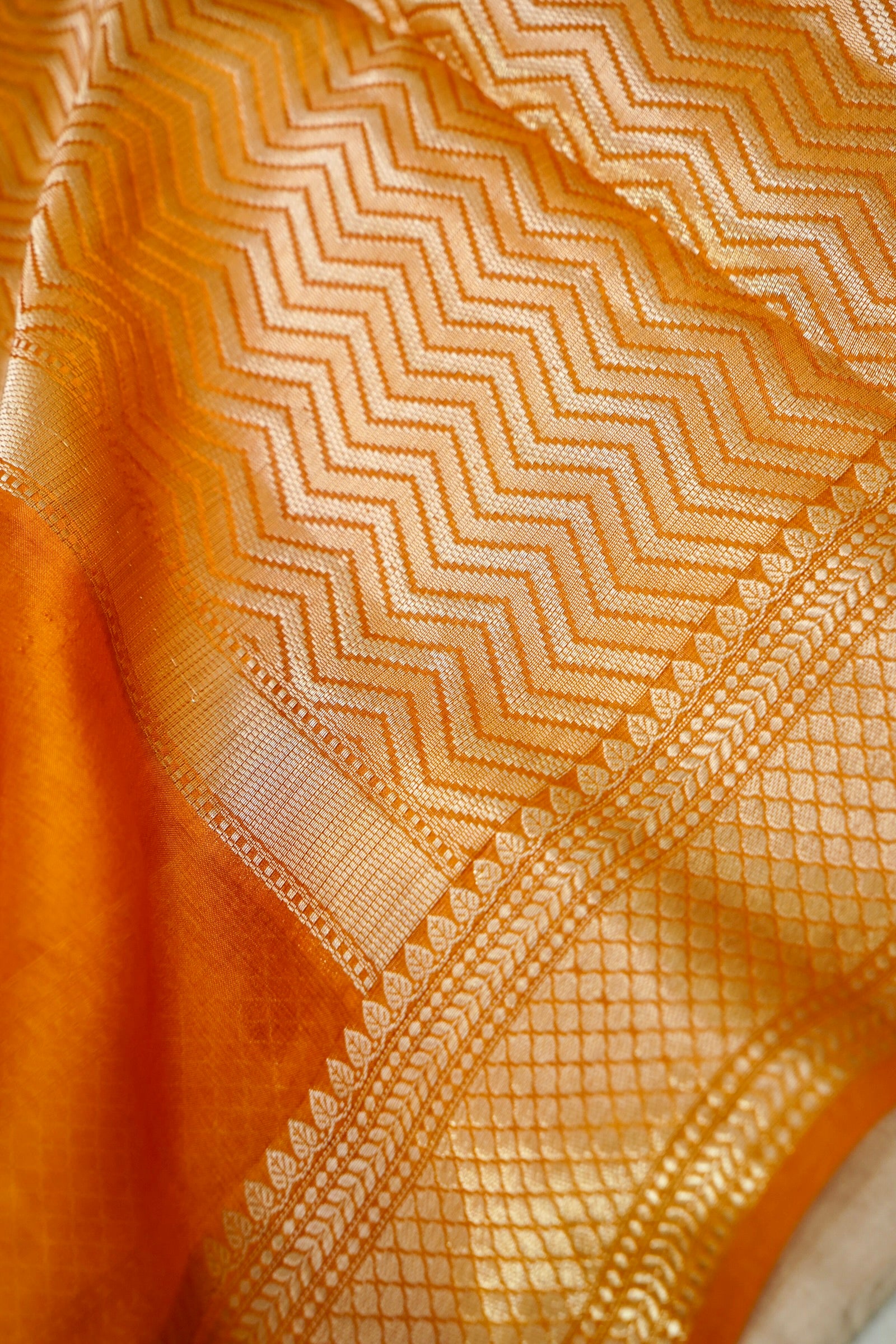 Kora Silk Saree  – Mustard Yellow