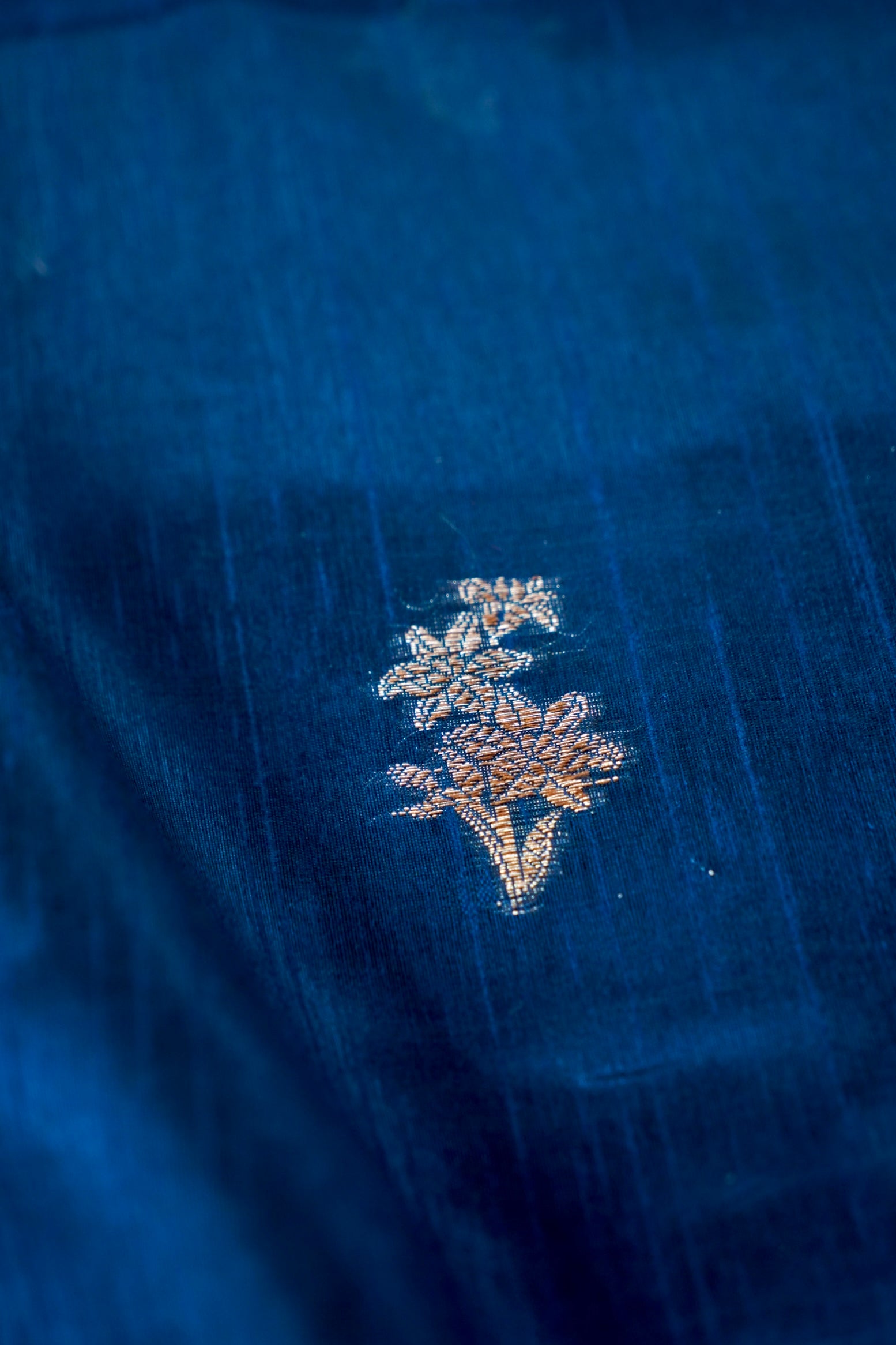 Raw Silk Saree with Antique Zari- Persian Blue