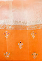 Kora Silk Rangkaat Saree Zari Weaving – Orange
