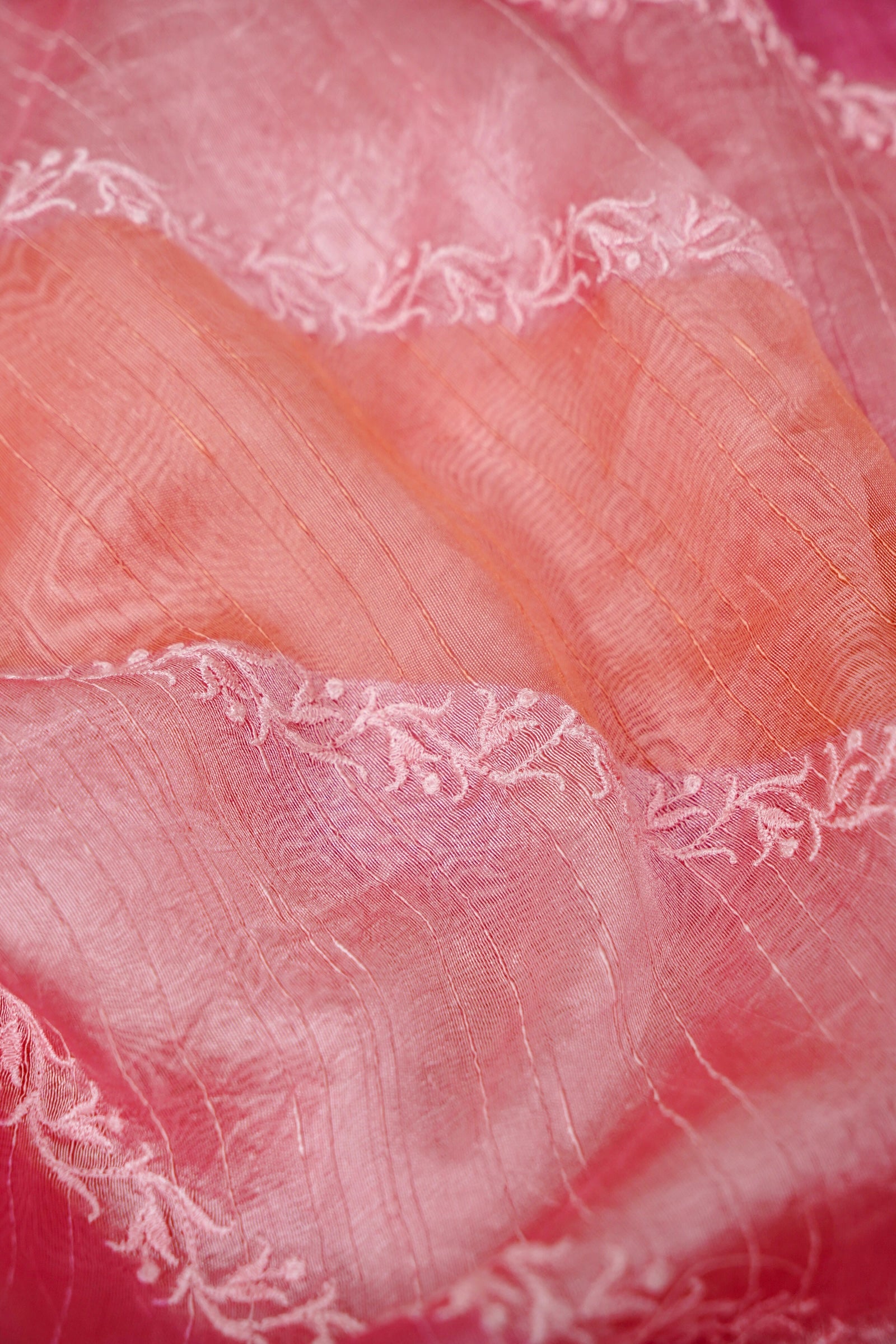 Rangkaat Raw Silk Saree with Thread Embroidery -Pink